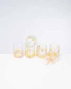 Motel a Miio Alegria 6Er Set Glas Klein Big Drops Rosa Gelb
