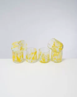 Motel a Miio Alegria 6Er Set Glas Klein Big Drops Gelb