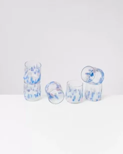 Motel a Miio Alegria 6Er Set Glas Klein Big Drops Blau