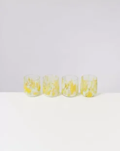Motel a Miio Alegria 4Er Set Glas Klein Big Drops Gelb