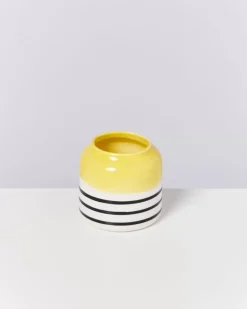 Motel a Miio Bebe Vase Gelb Schwarz Gestreift