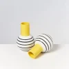 Motel a Miio Bola Vase M Gelb Schwarz Gestreift