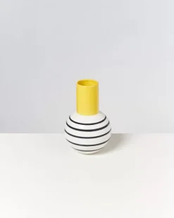 Motel a Miio Bola Vase M Gelb Schwarz Gestreift