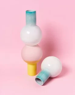 Motel a Miio Bola Vase M Grun Rosa Gesprenkelt
