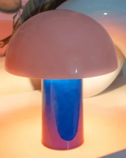 Motel a Miio Cogumelo Keramiklampe Rosa Blau