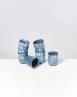 Motel a Miio Cordoama 6Er Set Becher Klein Blau Gesprenkelt