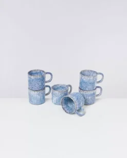 Motel a Miio Cordoama 6Er Set Tasse Klein Blau Gesprenkelt