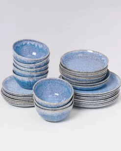 Motel a Miio Cordoama Klassik Blau Gesprenkelt - 32 Teiliges Set