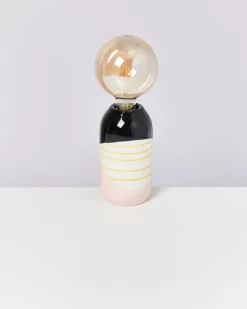 Motel a Miio Farol Lampe Schwarz Rosa Gelb Gestreift