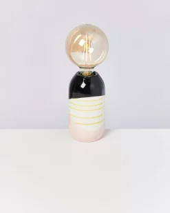 Motel a Miio Farol Lampe Schwarz Rosa Gelb Gestreift