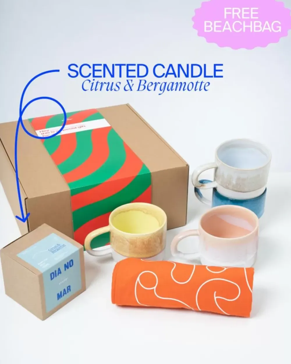Motel a Miio Geschenkbox - 4 X Coimbra Teetasse & 1 X Duftkerze