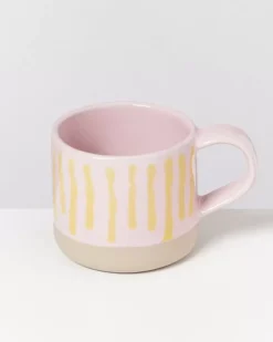 Motel a Miio Nodoa 6Er Set Tasse Rosa Gelb Gestreift