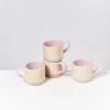 Motel a Miio Nodoa 4Er Set Tasse Rosa Gelb Gestreift