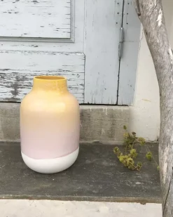 Motel a Miio Nuno Vase L Gelb Rosa Gesprenkelt