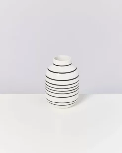 Motel a Miio Nuno Vase M Schwarz-Weis Gestreift