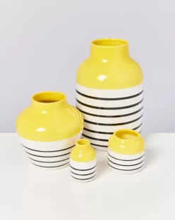 Motel a Miio Nuno Vase S Gelb Schwarz Gestreift