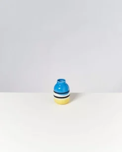 Motel a Miio Nuno Vase S Schwarz-Weis Gestreift Mit Blau